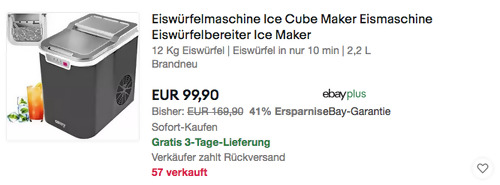 Camry Eiswürfelmaschine Ice Cube (12 Kg Eiswürfel, 2,2 L) Camry Eiswürfelmaschine Ice Cube (12 Kg Eiswürfel, 2,2 L)