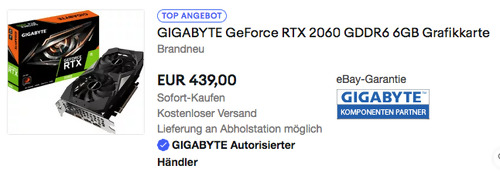 GIGABYTE GeForce RTX 2060 GDDR6 6GB Grafikkarte (GV-N2060D6-6GD 2.0) GIGABYTE GeForce RTX 2060 GDDR6 6GB Grafikkarte (GV-N2060D6-6GD 2.0)
