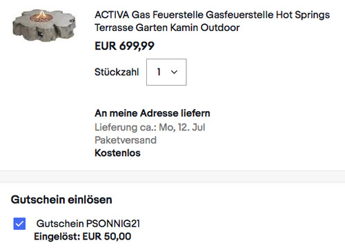ACTIVA Gasfeuerstelle "Hot Springs" (16,5 KW, 90 cm x 90,0 cm x 25 cm) ACTIVA Gasfeuerstelle "Hot Springs" (16,5 KW, 90 cm x 90,0 cm x 25 cm)