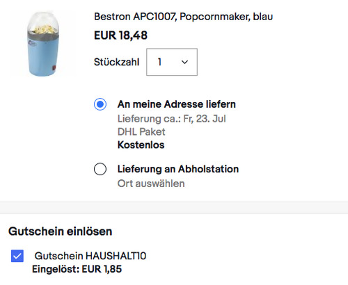 Bestron APC1007 Popcornmaker, blau - jetzt 10% billiger