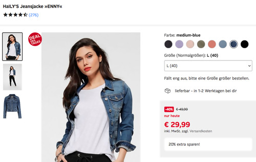HaILYS Damen Jeansjacke "ENNY", versch. Farben und Größen (XS-XXL) HaILYS Damen Jeansjacke "ENNY", versch. Farben und Größen (XS-XXL)