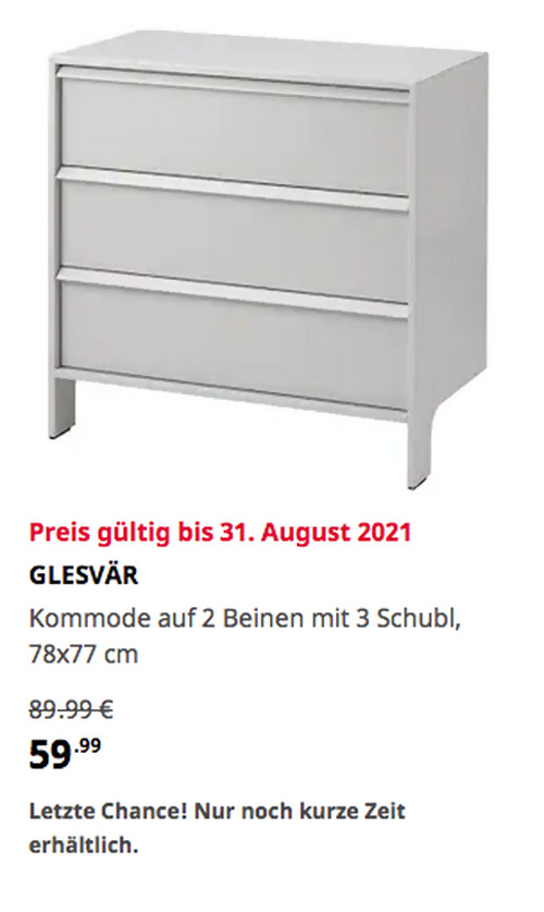 IKEA Augsburg - GLESVÄR Kommode, hellgrau, 78x77 cm IKEA Augsburg - GLESVÄR Kommode, hellgrau, 78x77 cm