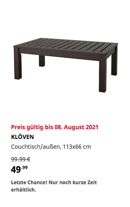 IKEA Berlin-Lichtenberg - KLÖVEN Couchtisch/außen, schwarzbraun113x66 cm IKEA Berlin-Lichtenberg - KLÖVEN Couchtisch/außen, schwarzbraun113x66 cm