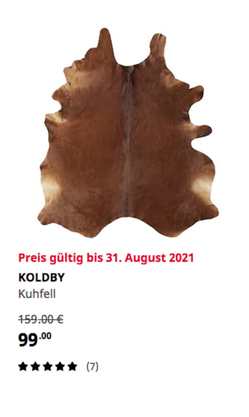 IKEA Bremerhaven - KOLDBY Kuhfell, braun, min. 3.00 m² IKEA Bremerhaven - KOLDBY Kuhfell, braun, min. 3.00 m²