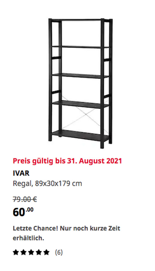 IKEA Duisburg - IVAR Regal, schwarz, 89x30x179 cm IKEA Duisburg - IVAR Regal, schwarz, 89x30x179 cm