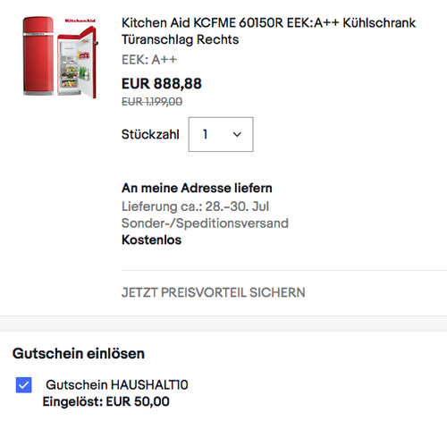 Kitchen Aid KCFME 60150R Kühlschrank, rot (150 cm, A++, Türanschlag Rechts) - jetzt 6% billiger Kitchen Aid KCFME 60150R Kühlschrank, rot (150 cm, A++, Türanschlag Rechts) - jetzt 6% billiger