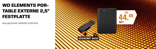 WD Elements Portable 1TB HDD 2.5 Zoll Festplatte inklusive SanDisk Cruzer Blade 32 GB USB-Stick WD Elements Portable 1TB HDD 2.5 Zoll Festplatte inklusive SanDisk Cruzer Blade 32 GB USB-Stick