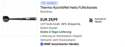 WMF Hello Functionals Thermo-Kochlöffel, 31 cm - jetzt 9% billiger WMF Hello Functionals Thermo-Kochlöffel, 31 cm - jetzt 9% billiger