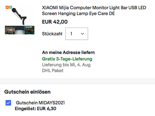 XIAOMI BHR4838GL Mijia Computer Monitor Lichtleiste (2700 - 6500K, USB-C, Wireless Controller) XIAOMI BHR4838GL Mijia Computer Monitor Lichtleiste (2700 - 6500K, USB-C, Wireless Controller)