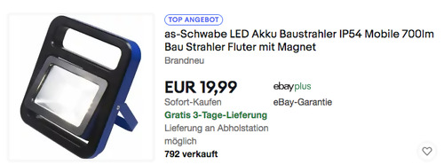 as-Schwabe 46471 10 W LED Akku-Baustrahler (700lm, klappbar, IP54, Magnet) as-Schwabe 46471 10 W LED Akku-Baustrahler (700lm, klappbar, IP54, Magnet)
