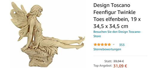 Design Toscano Feenfigur Twinkle Toes (34,5 x 19 x 34,5 cm, Kunstharz) Design Toscano Feenfigur Twinkle Toes (34,5 x 19 x 34,5 cm, Kunstharz)