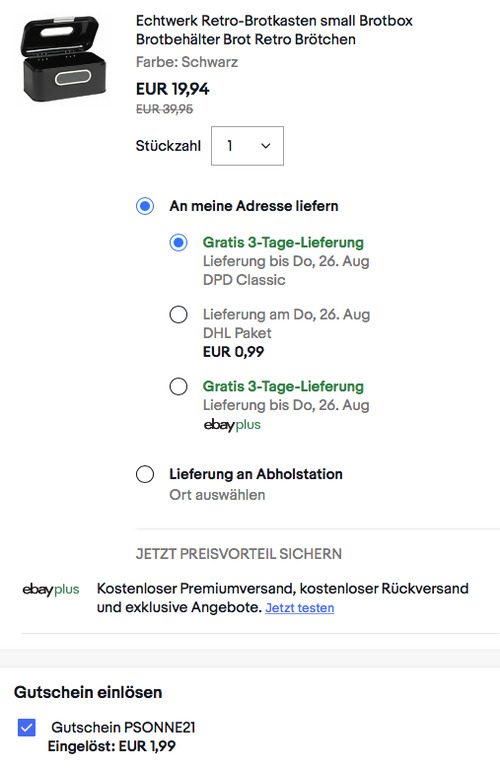 Echtwerk small Retro-Brotkasten, versch. Farben (30 x 20 x 16,5 cm) - jetzt 10% billiger