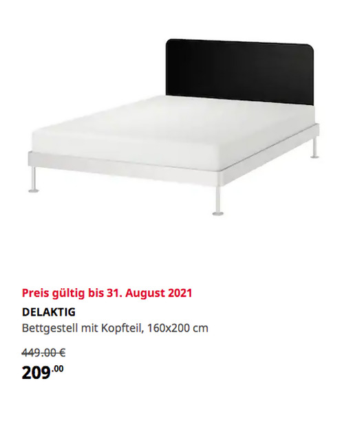 IKEA Bielefeld - DELAKTIG Bettgestell mit Kopfteil, Aluminium/schwarz, 160x200 cm - jetzt 53% billiger IKEA Bielefeld - DELAKTIG Bettgestell mit Kopfteil, Aluminium/schwarz, 160x200 cm - jetzt 53% billiger