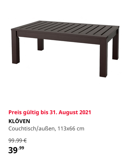 IKEA Duisburg - KLÖVEN Couchtisch/außen, schwarzbraun, 113x66 cm IKEA Duisburg - KLÖVEN Couchtisch/außen, schwarzbraun, 113x66 cm