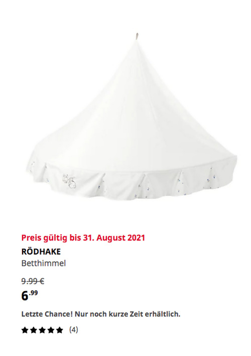 IKEA Essen - RÖDHAKE Betthimmel, Kaninchen, 77 x 94 x 155 cm - jetzt 30% billiger IKEA Essen - RÖDHAKE Betthimmel, Kaninchen, 77 x 94 x 155 cm - jetzt 30% billiger