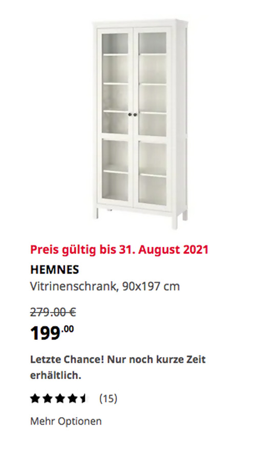 IKEA Köln-Godorf - HEMNES Vitrinenschrank, weiß gebeizt, 90x197 cm IKEA Köln-Godorf - HEMNES Vitrinenschrank, weiß gebeizt, 90x197 cm