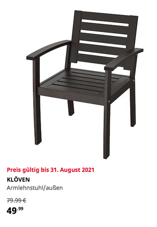 IKEA Oldenburg - KLÖVEN Armlehnstuhl/außen, schwarzbraun IKEA Oldenburg - KLÖVEN Armlehnstuhl/außen, schwarzbraun