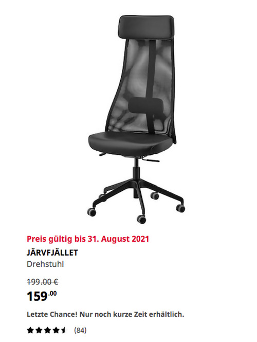 IKEA Osnabrück - JÄRVFJÄLLET Drehstuhl, Glose schwarz IKEA Osnabrück - JÄRVFJÄLLET Drehstuhl, Glose schwarz