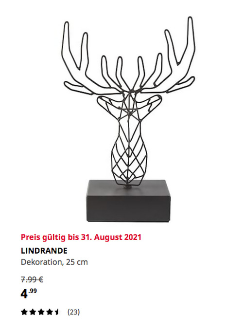 IKEA Regensburg - LINDRANDE Dekoration, Rentier schwarz, 25 cm IKEA Regensburg - LINDRANDE Dekoration, Rentier schwarz, 25 cm