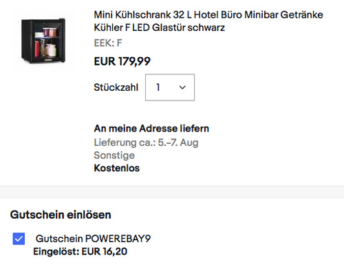 Klarstein Brooklyn 32 Liter Mini Kühlschrank, schwarz (0 dB, kaltweiße LED-Beleuchtung, 12 bis 15 °C) Klarstein Brooklyn 32 Liter Mini Kühlschrank, schwarz (0 dB, kaltweiße LED-Beleuchtung, 12 bis 15 °C)