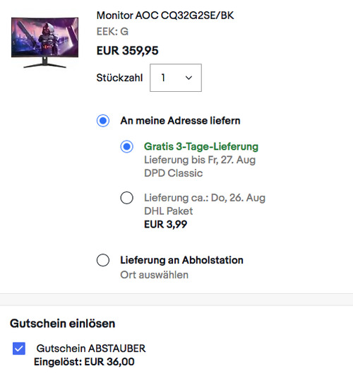 Monitor AOC CQ32G2SE/BK 31,5 Zoll QHD Curved Monitor (1 ms, 165 Hz, Monitor AOC CQ32G2SE/BK 31,5 Zoll QHD Curved Monitor (1 ms, 165 Hz,