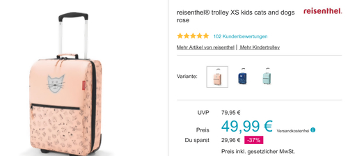 reisenthel® trolley XS Kids - Cats and Dogs Rose (29 x 43 x 18 cm, 19 Liter Volumen) reisenthel® trolley XS Kids - Cats and Dogs Rose (29 x 43 x 18 cm, 19 Liter Volumen)