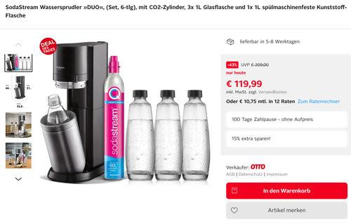 SodaStream 6-tlg. Wassersprudler DUO Set - jetzt 15% billiger