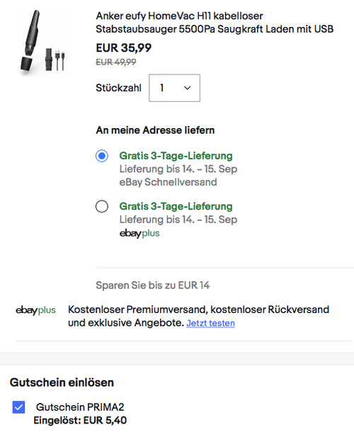 Anker eufy HomeVac H11 Mini Akku-Stabstaubsauger, schwarz (5500Pa Saugkraft, USB) Anker eufy HomeVac H11 Mini Akku-Stabstaubsauger, schwarz (5500Pa Saugkraft, USB)