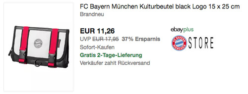 FC Bayern München 15 x 25 cm Kulturbeutel FC Bayern München 15 x 25 cm Kulturbeutel
