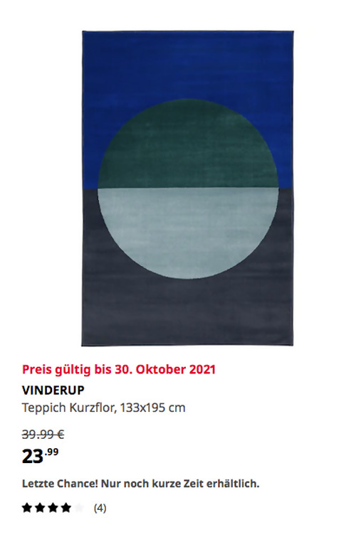 IKEA Köln-Godorf - VINDERUP Teppich Kurzflor, Blautöne, 133x195 cm IKEA Köln-Godorf - VINDERUP Teppich Kurzflor, Blautöne, 133x195 cm