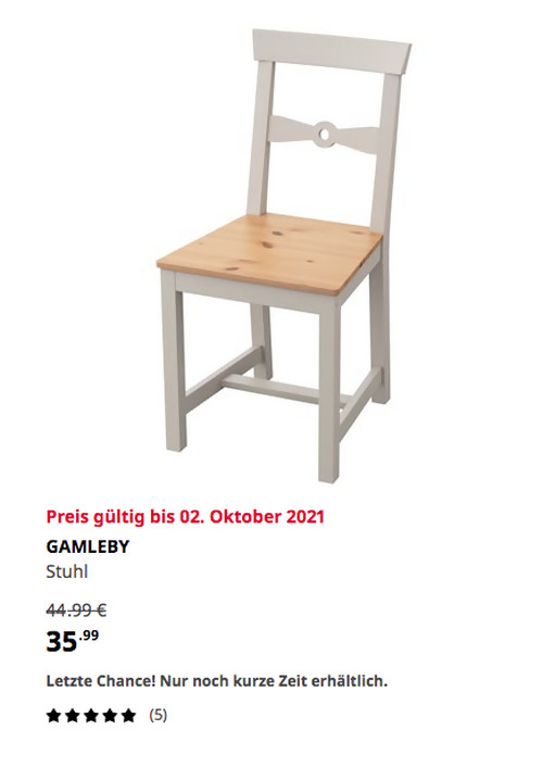 IKEA Regensburg - GAMLEBY Stuhl, Antikbeize hell/grau IKEA Regensburg - GAMLEBY Stuhl, Antikbeize hell/grau