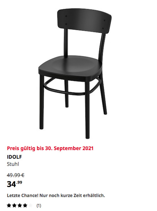 IKEA Sindelfingen - IDOLF Stuhl, schwarz IKEA Sindelfingen - IDOLF Stuhl, schwarz