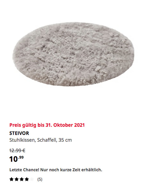 IKEA Würzburg - STEIVOR Stuhlkissen, Schaffell, grau, 35 cm IKEA Würzburg - STEIVOR Stuhlkissen, Schaffell, grau, 35 cm