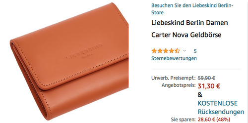 Liebeskind Berlin Carter Nova Damen Geldbörse Sunset (Rindsleder, 9.5 x 11.6 x 2cm) Liebeskind Berlin Carter Nova Damen Geldbörse Sunset (Rindsleder, 9.5 x 11.6 x 2cm)
