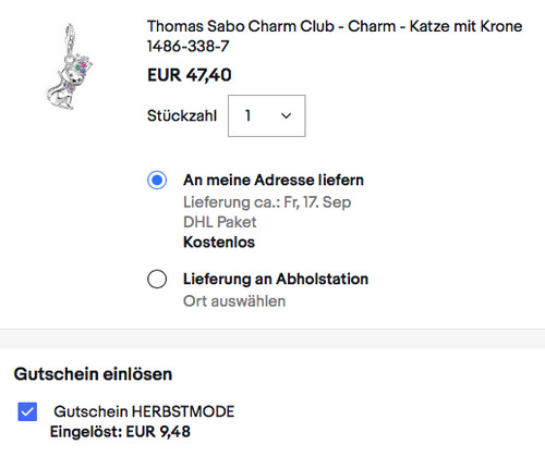 Thomas Sabo Charm Club - Katze mit Krone 1486-338-7 Anhänger (925 Sterlingsilber, ca. 27 x 10 mm) Thomas Sabo Charm Club - Katze mit Krone 1486-338-7 Anhänger (925 Sterlingsilber, ca. 27 x 10 mm)