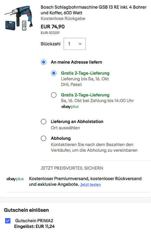 Bosch Schlagbohrmaschine GSB 13 RE inkl. 4 Bohrer und Koffer (600 Watt, 1,8 Nm, 1,8 kg) Bosch Schlagbohrmaschine GSB 13 RE inkl. 4 Bohrer und Koffer (600 Watt, 1,8 Nm, 1,8 kg)