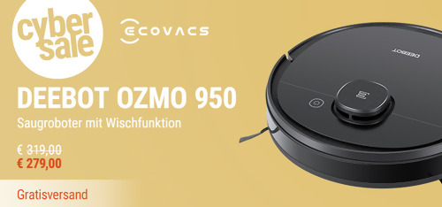 ECOVACS DEEBOT OZMO 950 Saugroboter, schwarz (Wischfunktion, App- und Sprachsteuerung) ECOVACS DEEBOT OZMO 950 Saugroboter, schwarz (Wischfunktion, App- und Sprachsteuerung)