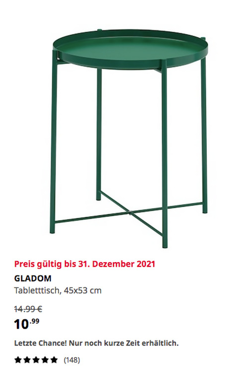 IKEA Berlin-Tempelhof - GLADOM Tabletttisch, grün, 45x53 cm IKEA Berlin-Tempelhof - GLADOM Tabletttisch, grün, 45x53 cm