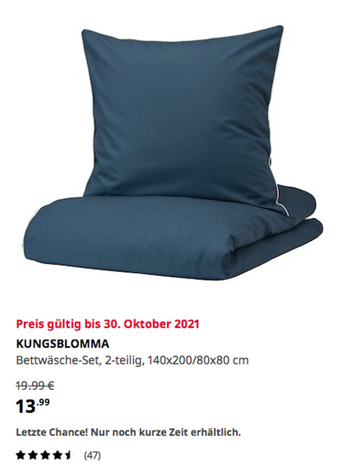 IKEA Köln-Godorf - KUNGSBLOMMA Bettwäsche-Set, 2-teilig, dunkelblau/weiß, 155x220/80x80 cm IKEA Köln-Godorf - KUNGSBLOMMA Bettwäsche-Set, 2-teilig, dunkelblau/weiß, 155x220/80x80 cm
