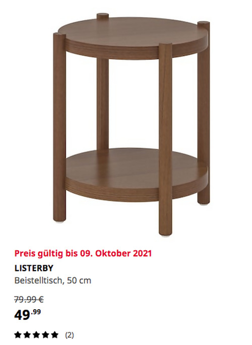 IKEA Kaarst - LISTERBY Beistelltisch, braun, 50 cm IKEA Kaarst - LISTERBY Beistelltisch, braun, 50 cm