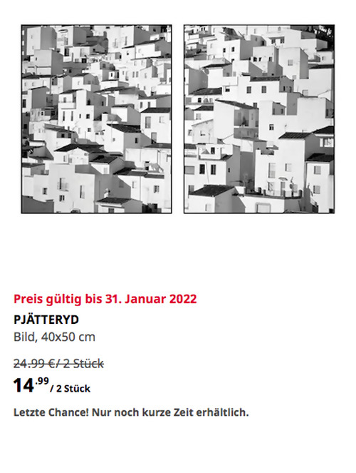 IKEA Lübeck - PJÄTTERYD Bild, Dorf am Hang, 40x50 cm, 2 Stück IKEA Lübeck - PJÄTTERYD Bild, Dorf am Hang, 40x50 cm, 2 Stück