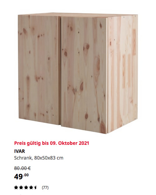 IKEA Sindelfingen - IVAR Schrank, Kiefer, 80x50x83 cm - jetzt 39% billiger IKEA Sindelfingen - IVAR Schrank, Kiefer, 80x50x83 cm - jetzt 39% billiger