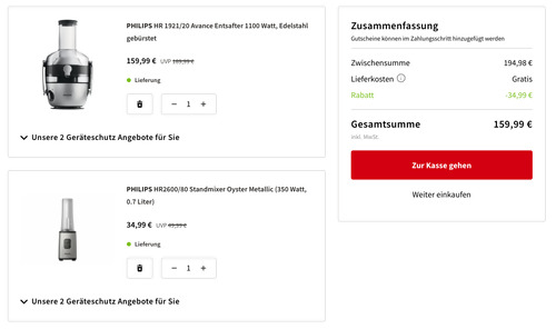 PHILIPS HR 1921/20 Avance Entsafter inklusive PHILIPS HR2600/80 Standmixer - jetzt 18% billiger PHILIPS HR 1921/20 Avance Entsafter inklusive PHILIPS HR2600/80 Standmixer - jetzt 18% billiger
