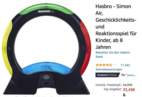 Hasbro Simon Air - Geschicklichkeits- und Reaktionsspiel Hasbro Simon Air - Geschicklichkeits- und Reaktionsspiel