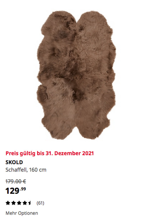 IKEA Berlin-Tempelhof - SKOLD Schaffell, beige, 160 cm - jetzt 27% billiger