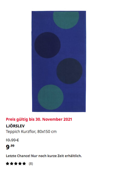 IKEA Essen - LJÖRSLEV Teppich Kurzflor, blau/grün, 80x150 cm - jetzt 50% billiger IKEA Essen - LJÖRSLEV Teppich Kurzflor, blau/grün, 80x150 cm - jetzt 50% billiger