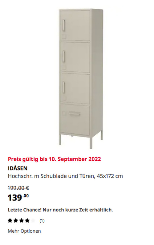 IKEA Frankfurt - IDÅSEN Hochschrank mit Schublade und Türen, beige, 45x172 cm - jetzt 30% billiger IKEA Frankfurt - IDÅSEN Hochschrank mit Schublade und Türen, beige, 45x172 cm - jetzt 30% billiger