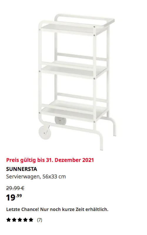 IKEA Hamburg-Altona - SUNNERSTA Servierwagen, 56x33 cm - jetzt 33% billiger