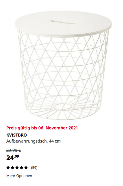 IKEA Hanau - KVISTBRO Aufbewahrungstisch, weiß, 44 cm - jetzt 17% billiger IKEA Hanau - KVISTBRO Aufbewahrungstisch, weiß, 44 cm - jetzt 17% billiger