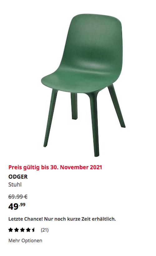 IKEA Köln-Am Butzweilerhof - ODGER Stuhl, grün - jetzt 29% billiger IKEA Köln-Am Butzweilerhof - ODGER Stuhl, grün - jetzt 29% billiger